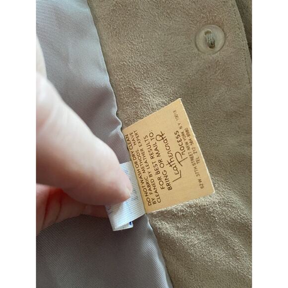 Vintage Suede leather Blazer Jacket Tan Women M L 80s Southwest Western boho - Picture 10 of 14